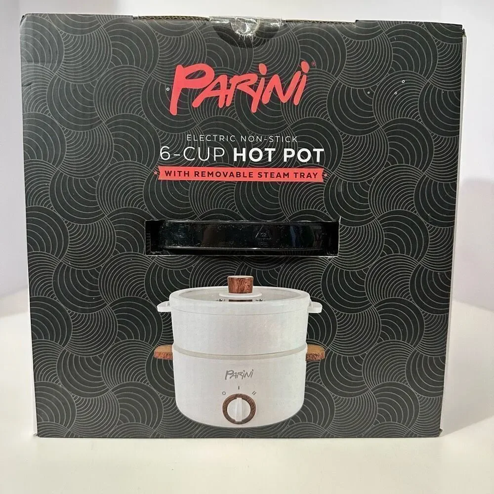Parini 6-Cup Electric Hot Pot With Removable Steam Tray